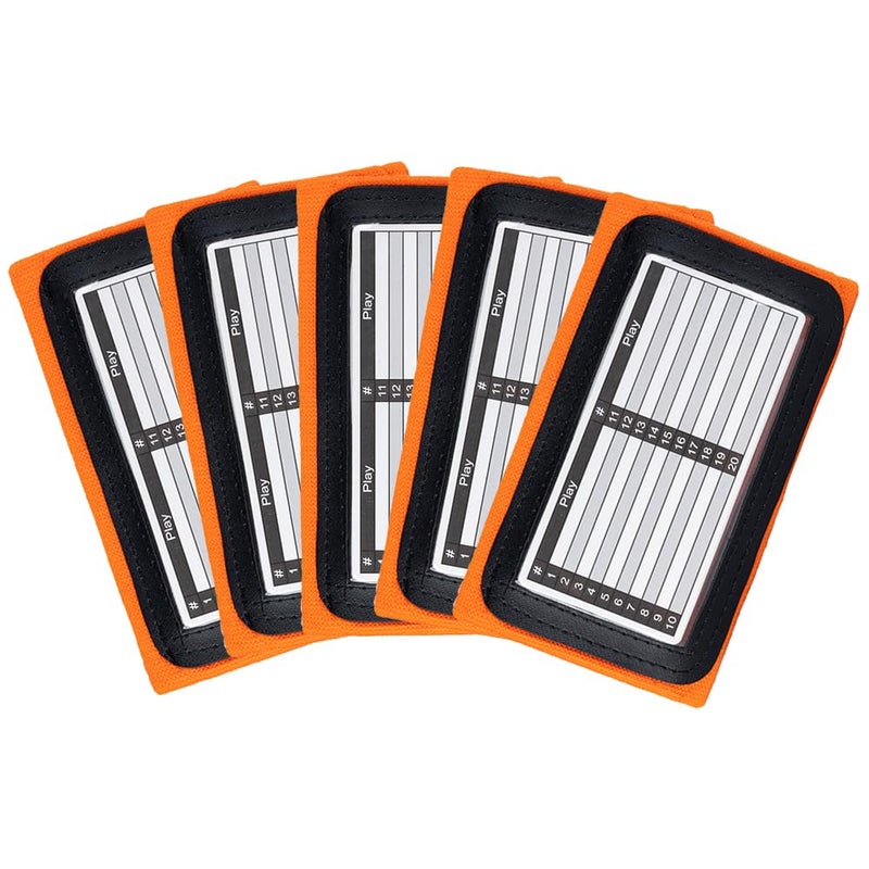 CHLPRO Triple Playbook Wristband Quarterback Wrist 5 Pack - Playbook QB Wristband - Triple Windows-Great for Flag Football and Tackle Football (Orange) - Image 1
